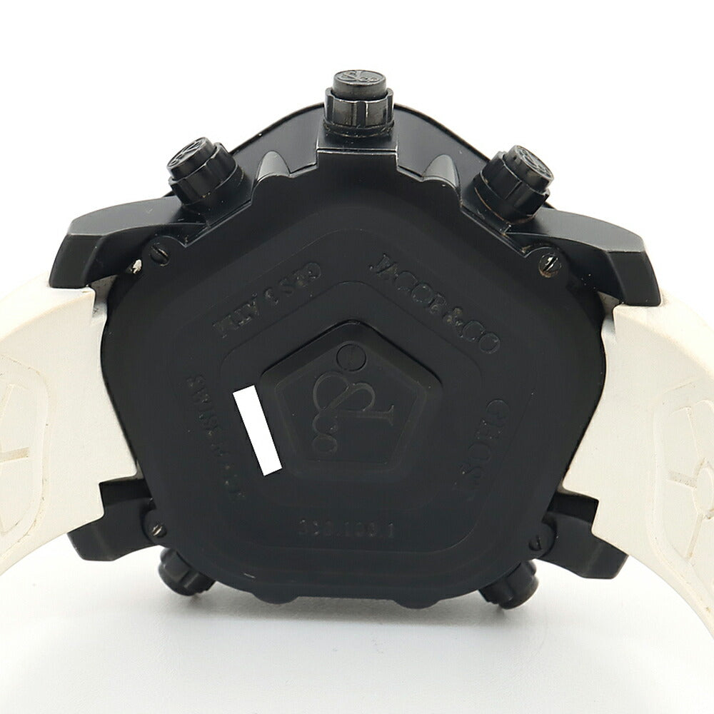JACOB&Co. ジェイコブ ファイブタイムゾーン ゴースト ダイヤベゼル 330.100.1 黒 ブラック SS ステンレス 純正ベルト メンズ デジタル クォーツ 5タイム ダイヤモンド【6ヶ月保証】【腕時計】【中古】