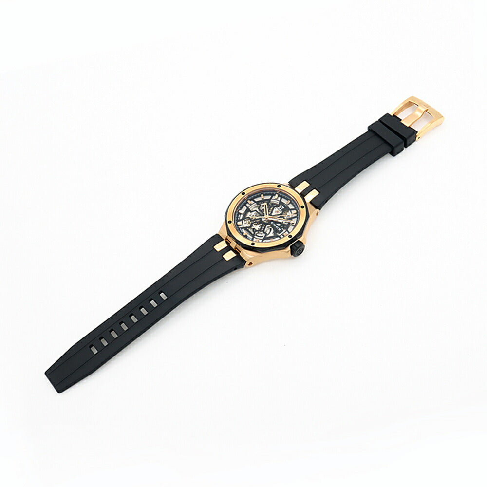 内部点検済 EDOX エドックス デルフィン メカノ オートマティック 85303-357RN-NRN 200m防水 スケルトン SS ステンレス ピンクゴールドPVD 純正ベルト 純正尾錠 メンズ 自動巻き【6ヶ月保証】【腕時計】【中古】