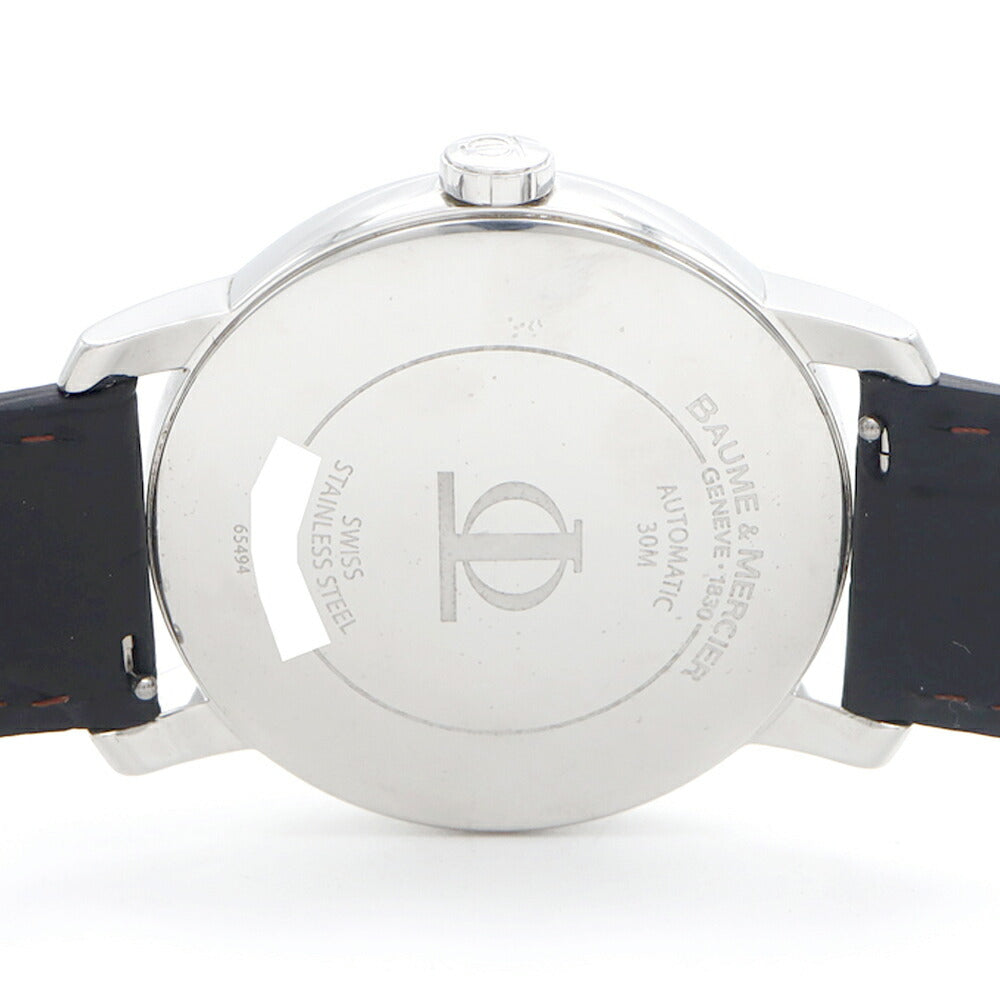 BAUME&MERCIER ボーム&メルシェ クラシマ GMT 65494 デイト 30m防水 白 ホワイト SS ステンレス 純正尾錠 メンズ 自動巻き【6ヶ月保証】【腕時計】【中古】