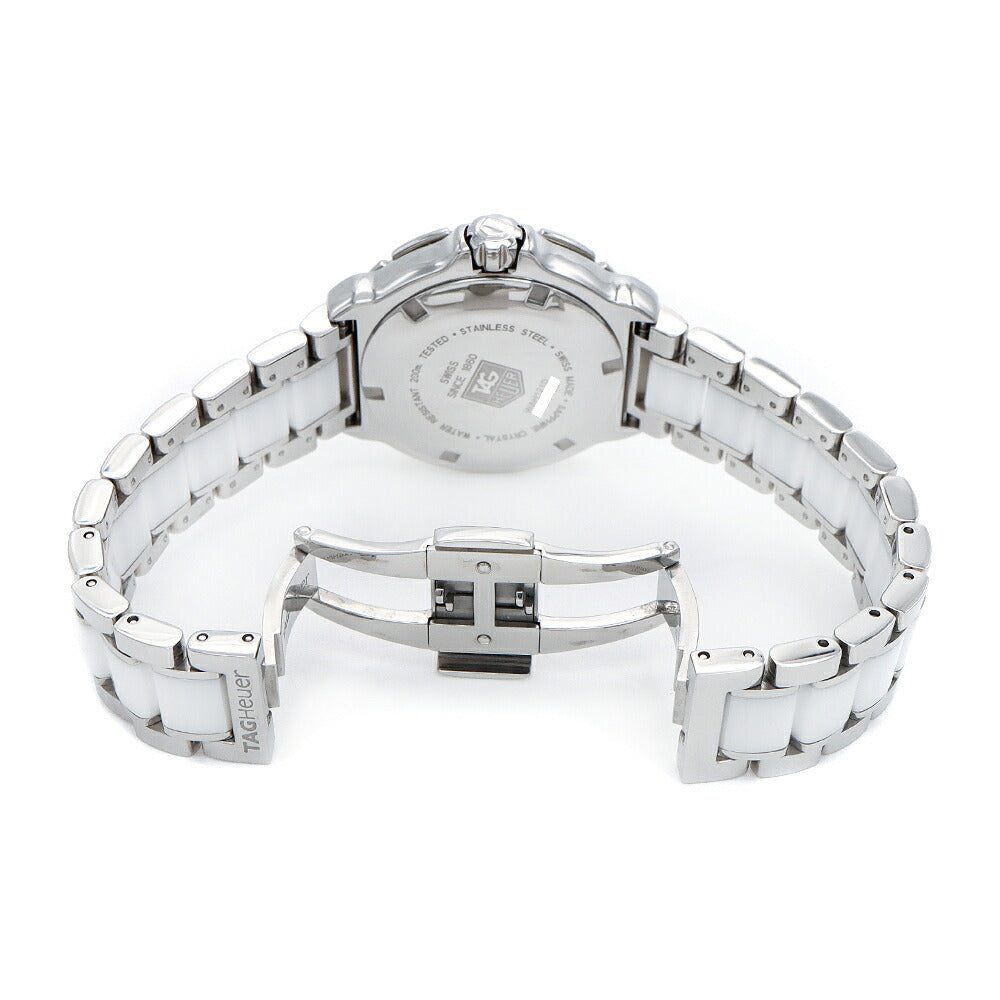 電池交換済 TAG Heuer タグホイヤー フォーミュラ1 ダイヤベゼル WAH121D BA0861 純正ダイヤモンド 10Pダイヤ 200m防水 デイト 白　ホワイト SS ステンレス CE セラミック レディース クォーツ フォーミュラー1【6ヶ月保証】【腕時計】【中古】