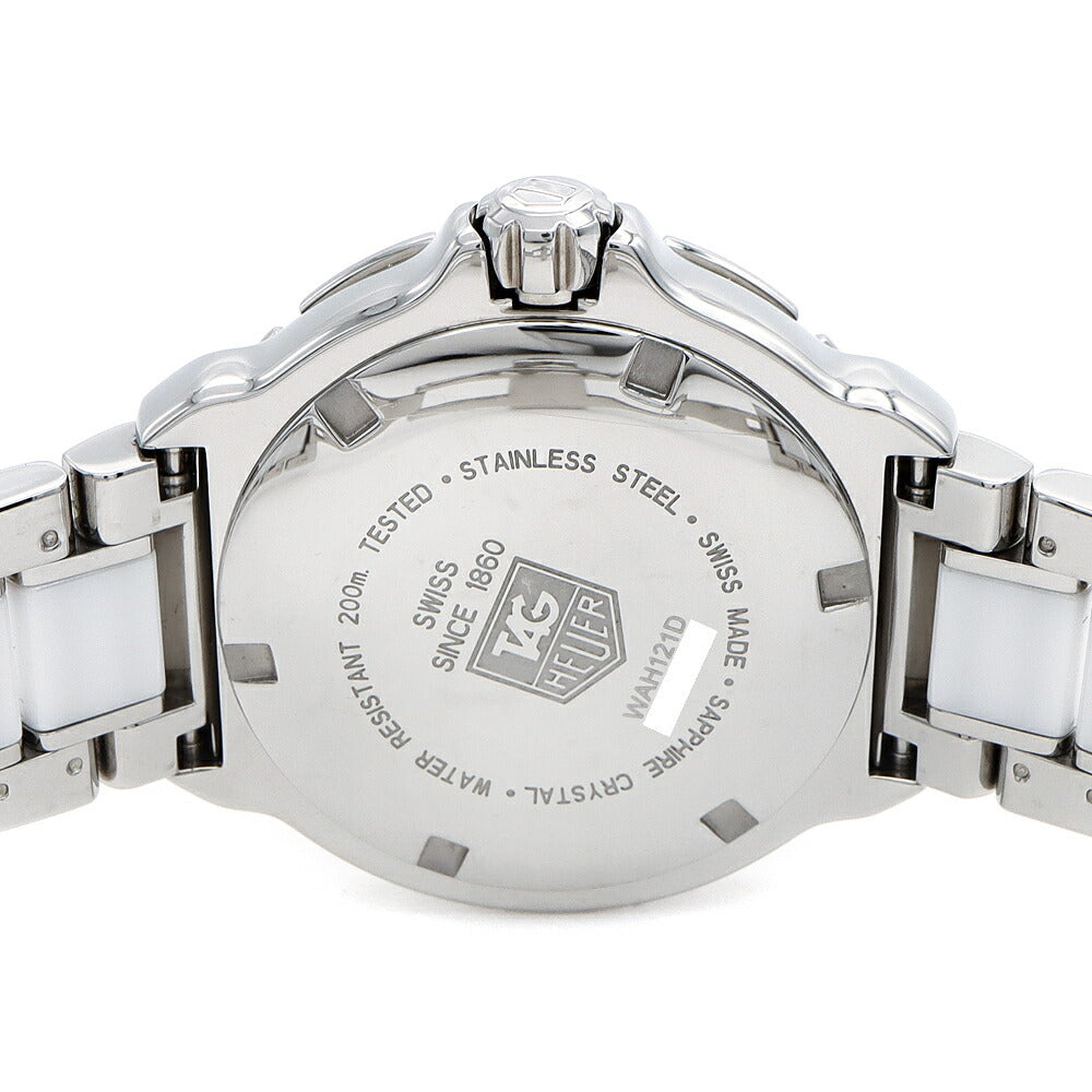 電池交換済 TAG Heuer タグホイヤー フォーミュラ1 ダイヤベゼル WAH121D BA0861 純正ダイヤモンド 10Pダイヤ 200m防水 デイト 白　ホワイト SS ステンレス CE セラミック レディース クォーツ フォーミュラー1【6ヶ月保証】【腕時計】【中古】