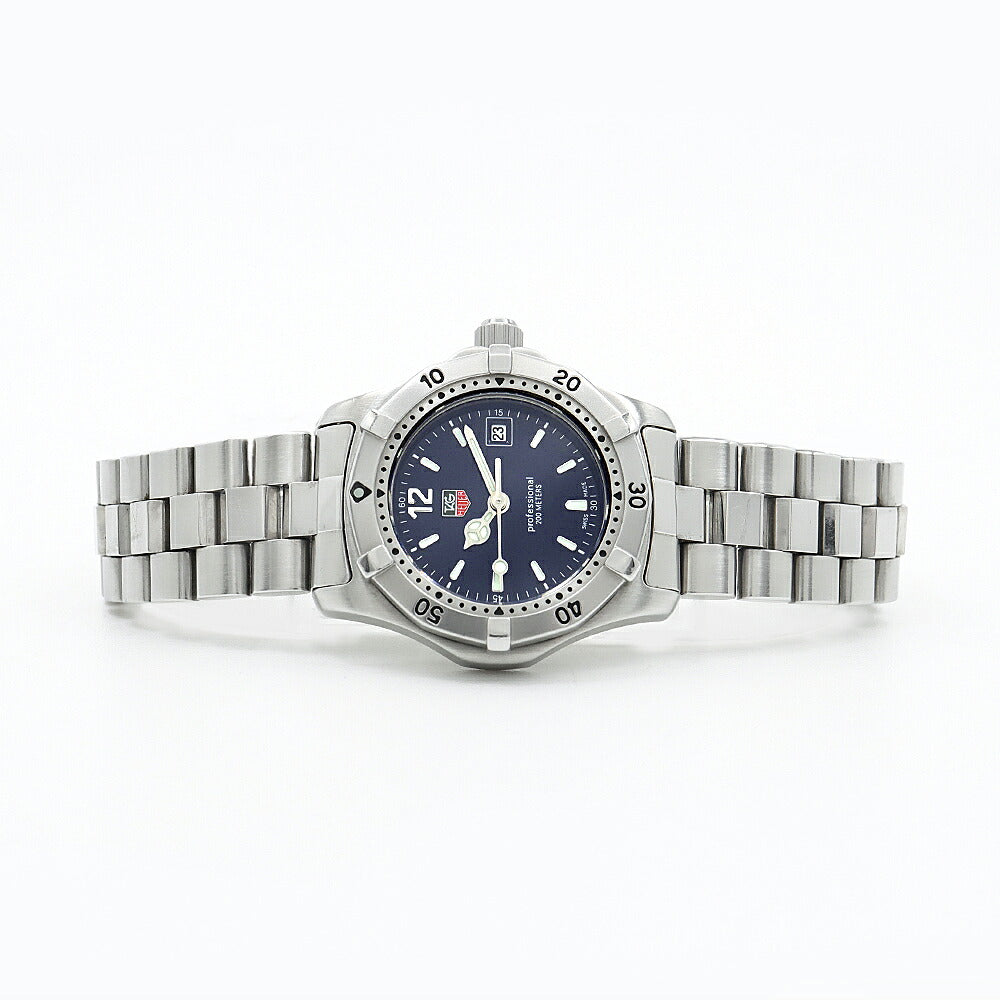 電池交換済 TAG Heuer タグホイヤー 2000シリーズ プロフェッショナル200 WK1313-0 デイト 200m防水 青 ブルー SS ステンレス レディース クォーツ【6ヶ月保証】【腕時計】【中古】