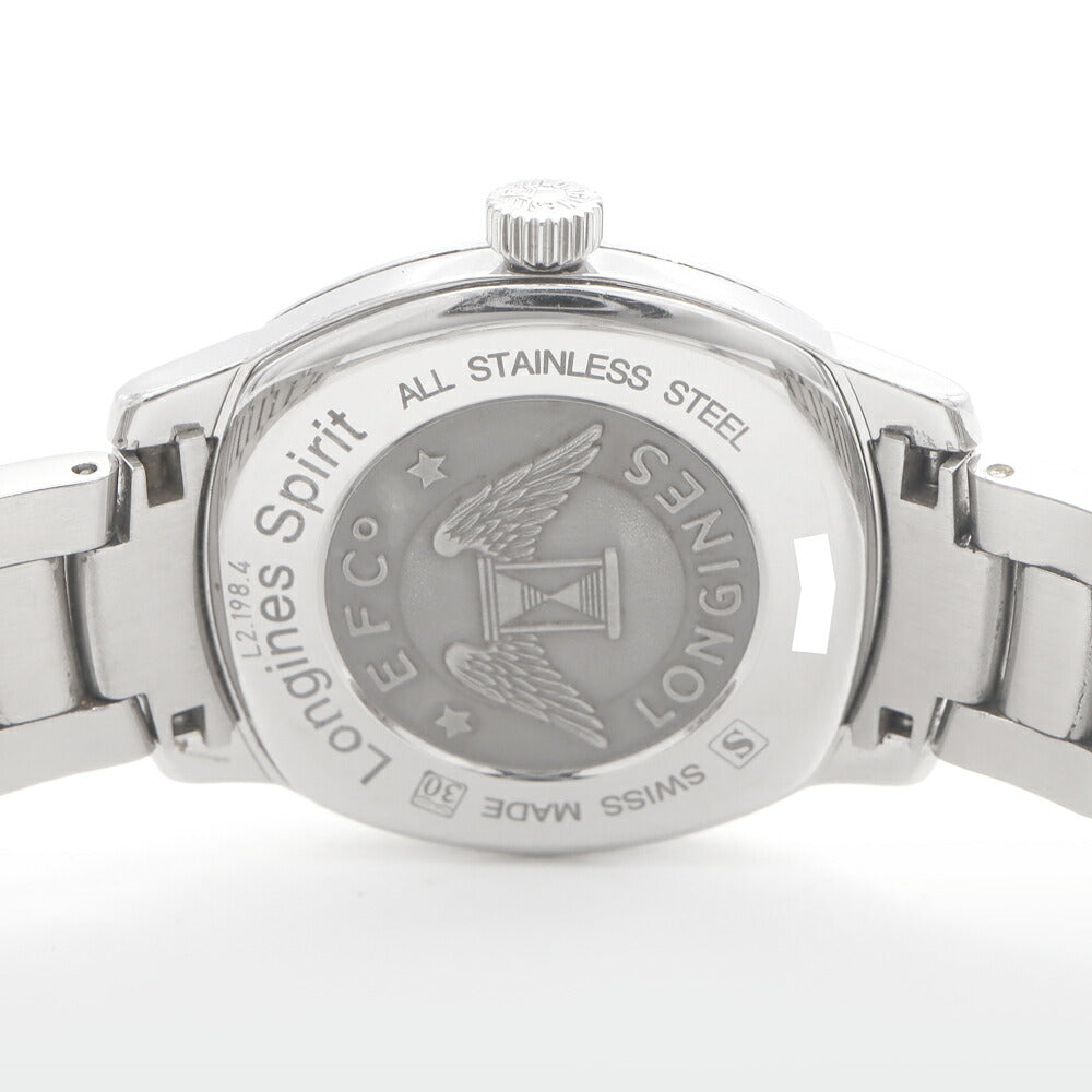 電池交換済 LONGINES ロンジン スピリット L2.198.4 デイト 30m防水 黒 ブラック SS ステンレス メンズ レディース ボーイズ クォーツ【6ヶ月保証】【腕時計】【中古】