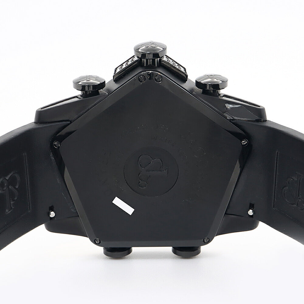 電池交換済 JACOB&Co. ジェイコブ ファイブタイムゾーン JC-GR5-35 ダイヤベゼル 30m防水 黒 ブラック SS ステンレス 純正ベルト 純正尾錠 メンズ クォーツ【6ヶ月保証】【腕時計】【中古】