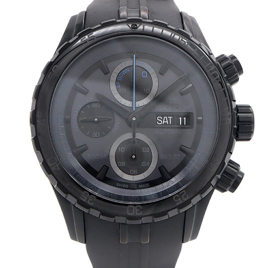 EDOX エドックス グランドオーシャン クロノグラフ 10th アニバーサリーエディション 01123 デイデイト 300m防水 黒 ブラック SS ステンレス CE セラミック 純正ベルト 純正尾錠 メンズ 自動巻き【6ヶ月保証】【腕時計】【中古】