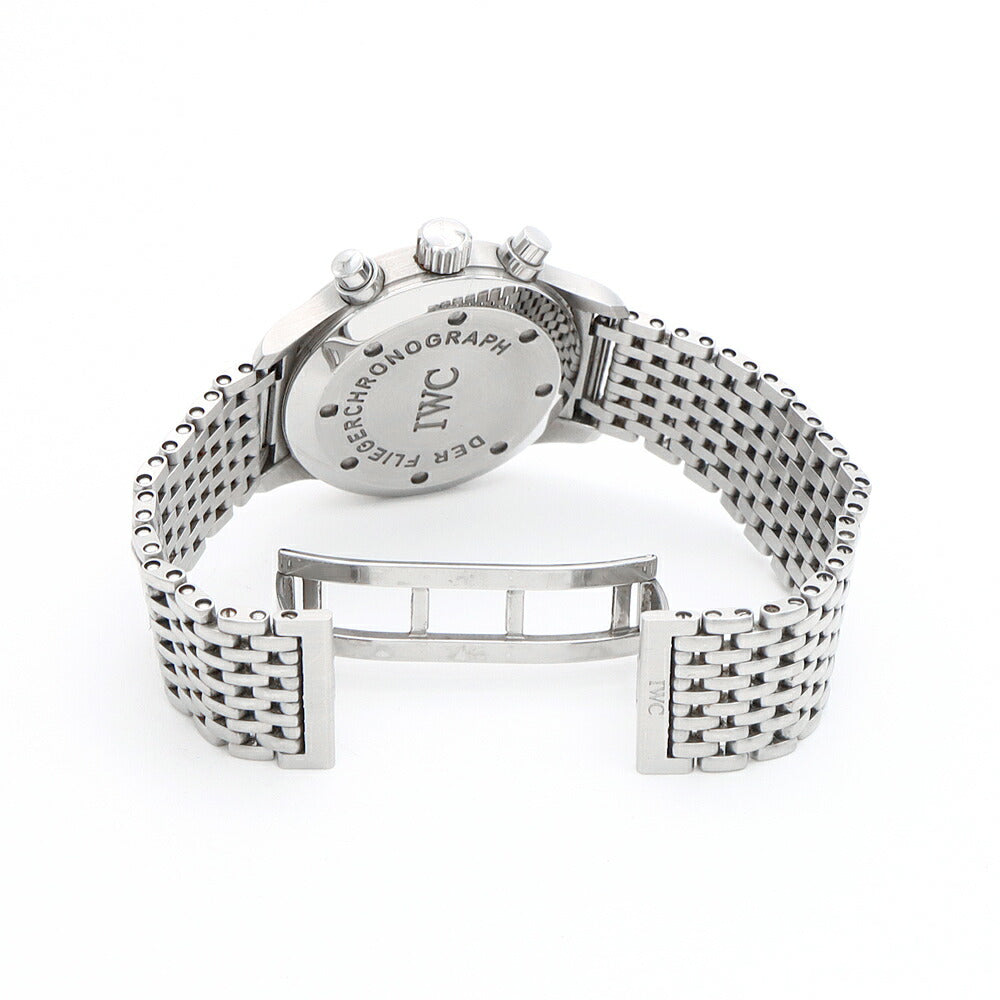 電池交換済 IWC インターナショナルウォッチカンパニー フリーガー クロノグラフ IW374102 デイト 黒 ブラック SS ステンレス メンズ クォーツ 【6ヶ月保証】【腕時計】【中古】