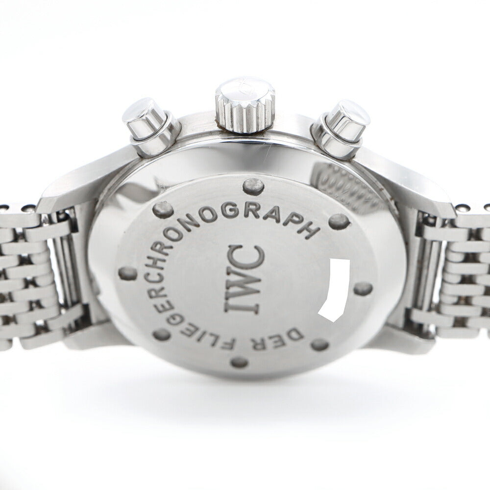 電池交換済 IWC インターナショナルウォッチカンパニー フリーガー クロノグラフ IW374102 デイト 黒 ブラック SS ステンレス メンズ クォーツ 【6ヶ月保証】【腕時計】【中古】