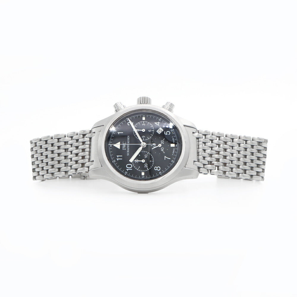 電池交換済 IWC インターナショナルウォッチカンパニー フリーガー クロノグラフ IW374102 デイト 黒 ブラック SS ステンレス メンズ クォーツ 【6ヶ月保証】【腕時計】【中古】