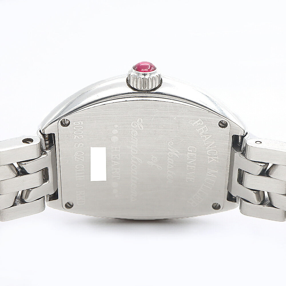 電池交換済 FRANCK MULLER フランクミュラー ハート トゥ ハート 5002SQZ C11HJRED シルバー ギョーシェ SS ステンレス レディース クォーツ【6ヶ月保証】【中古】【腕時計】