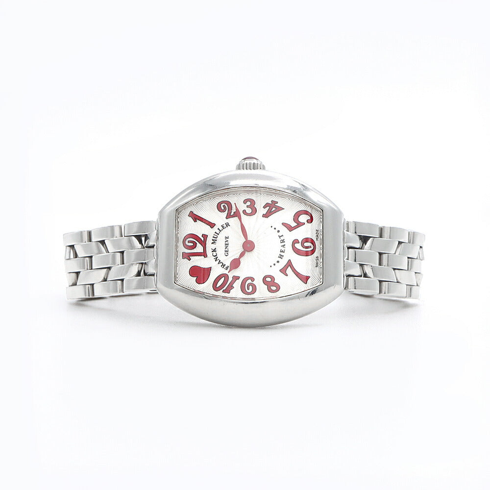 電池交換済 FRANCK MULLER フランクミュラー ハート トゥ ハート 5002SQZ C11HJRED シルバー ギョーシェ SS ステンレス レディース クォーツ【6ヶ月保証】【中古】【腕時計】