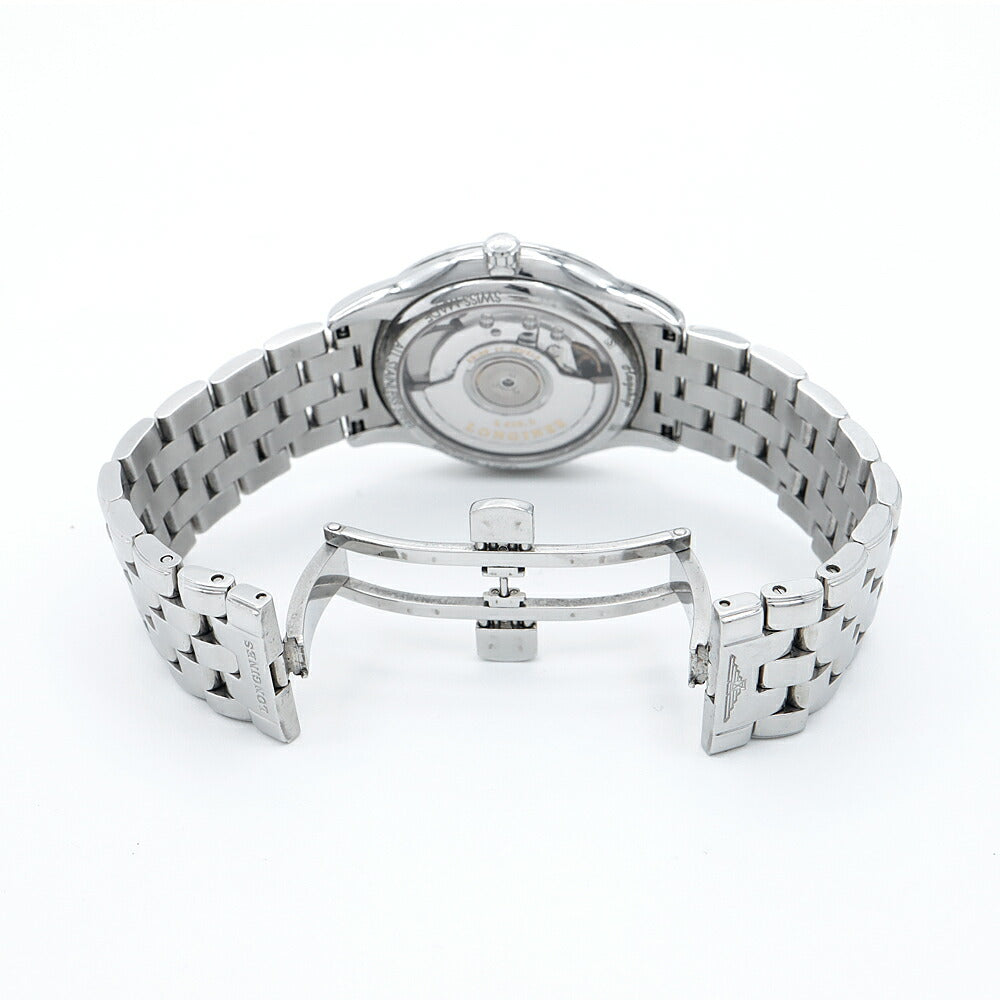 LONGINES ロンジン フラッグシップ L4.774.4 ダイヤモンド 12Pダイヤ 裏スケ デイト 30m防水 白 ホワイト SS ステンレス メンズ 自動巻き【6ヶ月保証】【腕時計】【中古】