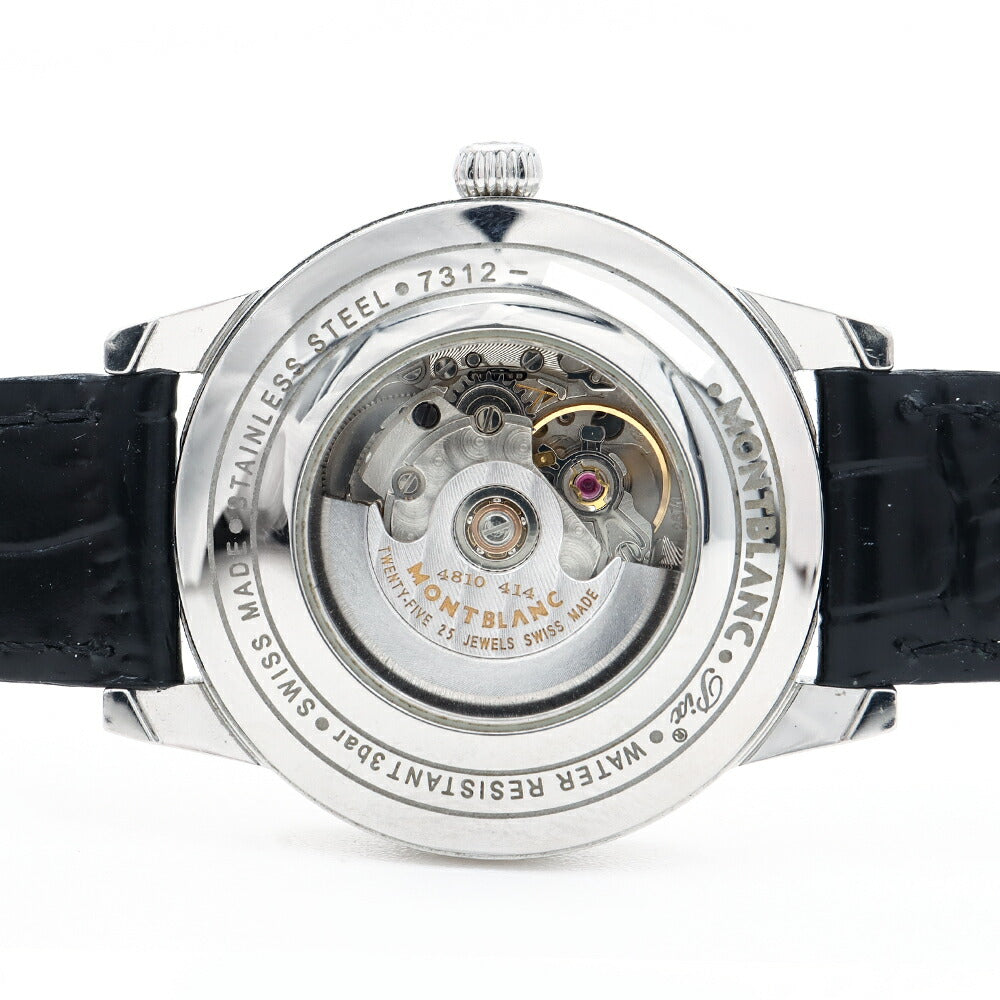 MONTBLANC モンブラン ボエム 7312 ダイヤモンド 8Pダイヤ 裏スケ 30m防水 デイト シルバー SS ステンレス 純正尾錠 レディース 自動巻き【6ヶ月保証】【腕時計】【中古】