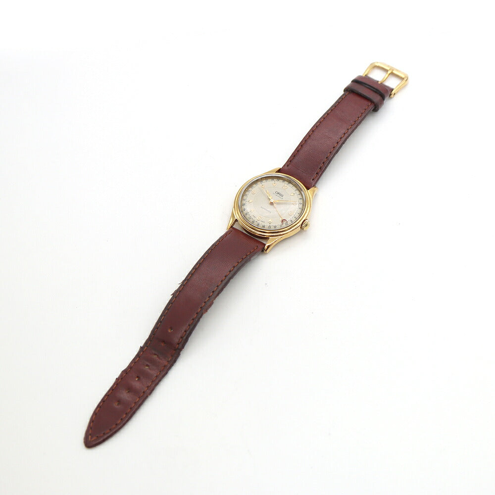 ORIS オリス ポインターデイト 7403 裏スケ デイト シルバー SS ステンレス YGP イエローゴールド メンズ  自動巻き【6ヶ月保証】【腕時計】【中古】
