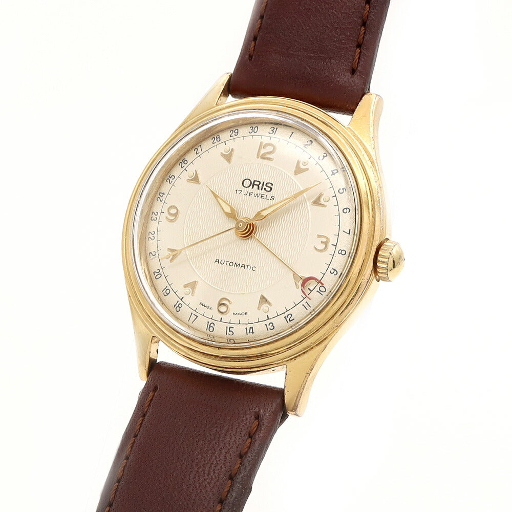 ORIS オリス ポインターデイト 7403 裏スケ デイト シルバー SS ステンレス YGP イエローゴールド メンズ  自動巻き【6ヶ月保証】【腕時計】【中古】