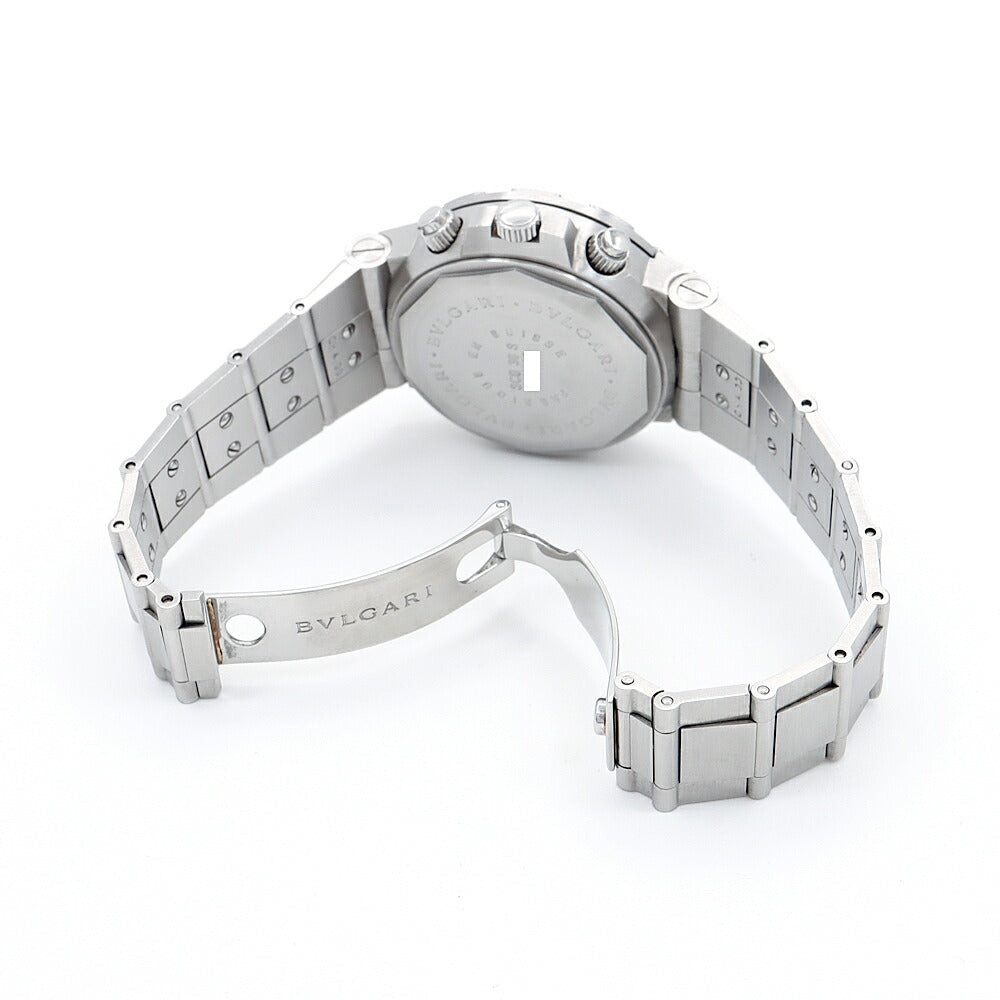 BVLGARI ブルガリ ディアゴノ スクーバ クロノグラフ SCB38S 200m防水 黒 ブラック SS ステンレス メンズ 自動巻き【6ヶ月保証】【腕時計】【中古】