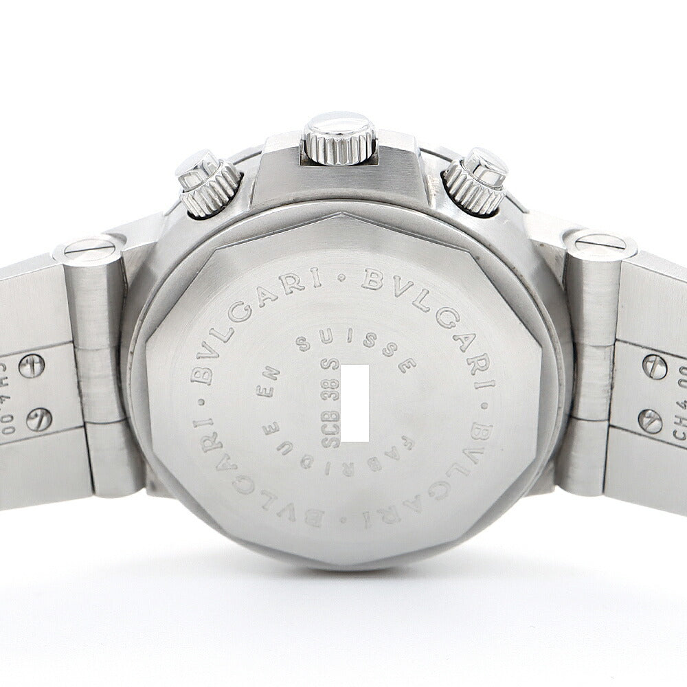 BVLGARI ブルガリ ディアゴノ スクーバ クロノグラフ SCB38S 200m防水 黒 ブラック SS ステンレス メンズ 自動巻き【6ヶ月保証】【腕時計】【中古】