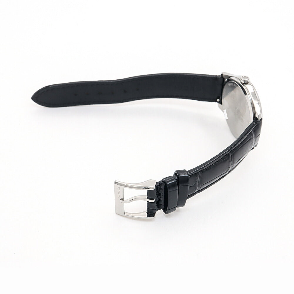 電池交換済 GUCCI グッチ Gタイムレス 126.4 ムーンフェイズ デイト 50m防水 黒 ブラック SS ステンレス 純正ベルト 純正尾錠 レディース クォーツ【6ヶ月保証】【腕時計】【中古】