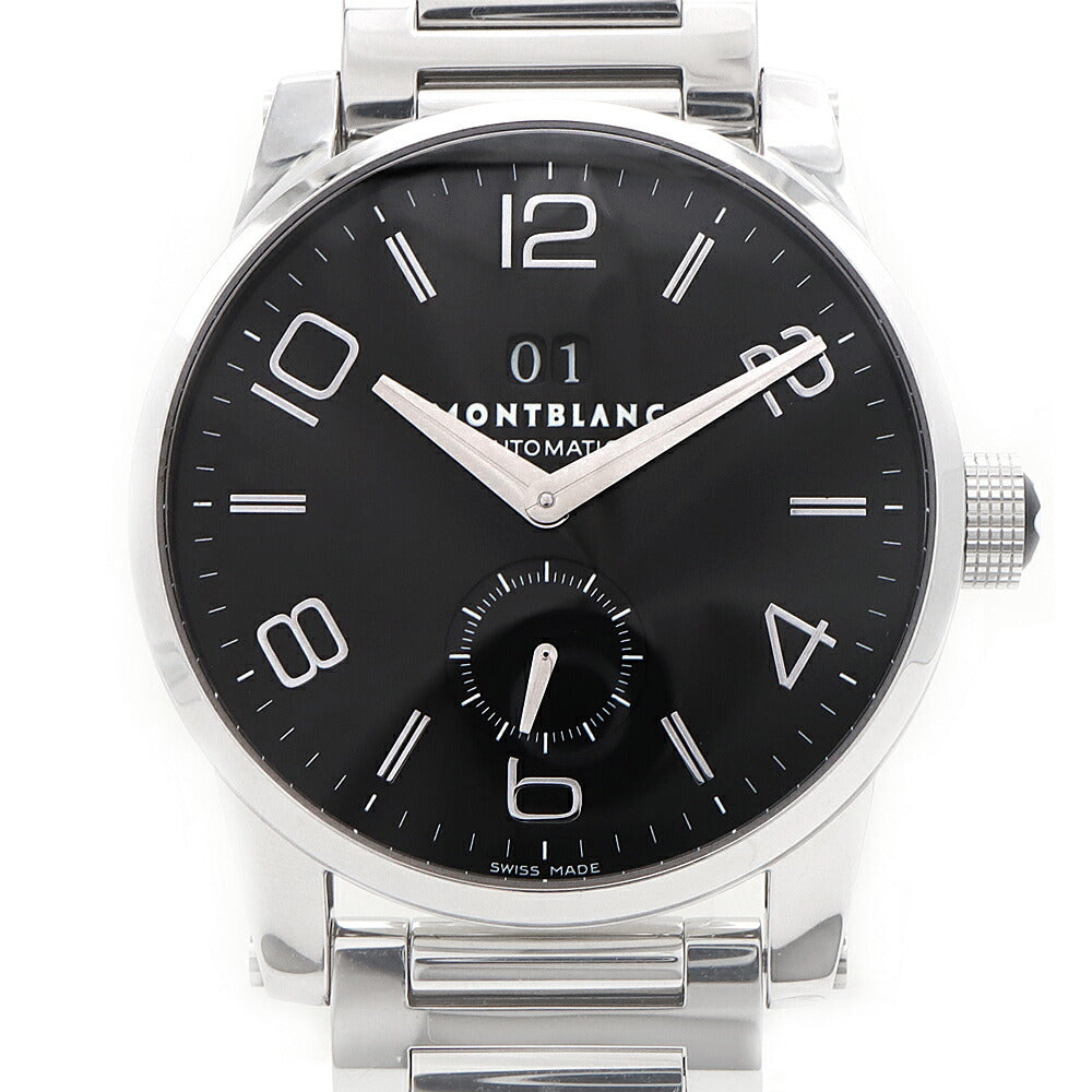 MONTBLANC モンブラン タイムウォーカー 7050 デイト スモールセコンド 30ｍ防水 黒 ブラック SS ステンレス メンズ 自動巻き【6ヶ月保証】【腕時計】【中古】