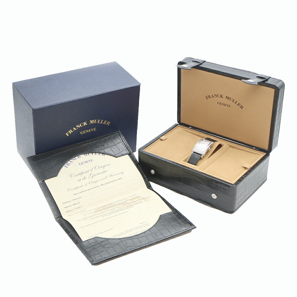 電池交換済 FRANCK MULLER フランクミュラー ロングアイランド ダイヤベゼル ダイヤ文字盤 902QZ ダイヤモンド SS ステンレス 純正ベルト 純正尾錠 アフターダイヤ レディース クォーツ【6ヶ月保証】【中古】【腕時計】