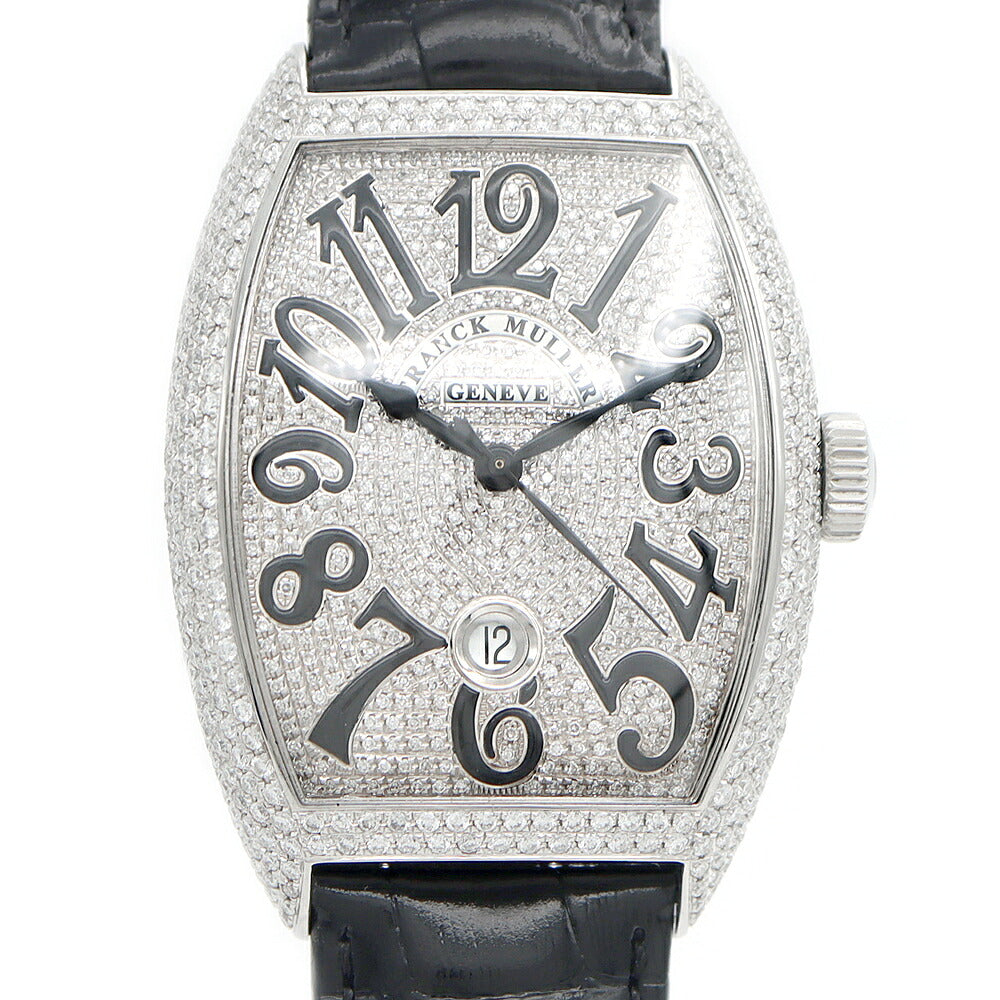 FRANCK MULLER フランクミュラー トノーカーベックス ダイヤベゼル ダイヤ文字盤 8880BSCDT ダイヤモンド デイト SS ステンレス 純正ベルト 純正尾錠 アフターダイヤ メンズ 自動巻き【6ヶ月保証】【中古】【腕時計】