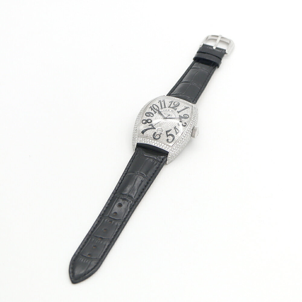 FRANCK MULLER フランクミュラー トノーカーベックス ダイヤベゼル ダイヤ文字盤 8880BSCDT ダイヤモンド デイト SS ステンレス 純正ベルト 純正尾錠 アフターダイヤ メンズ 自動巻き【6ヶ月保証】【中古】【腕時計】