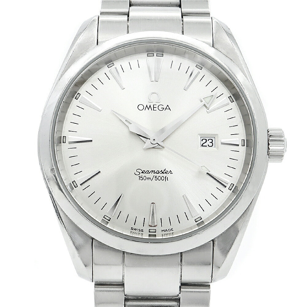 電池交換済 OMEGA オメガ シーマスター アクアテラ 2517.30 デイト 150m防水 シルバー SS ステンレス メンズ クォーツ【6ヶ月保証】【腕時計】【中古】