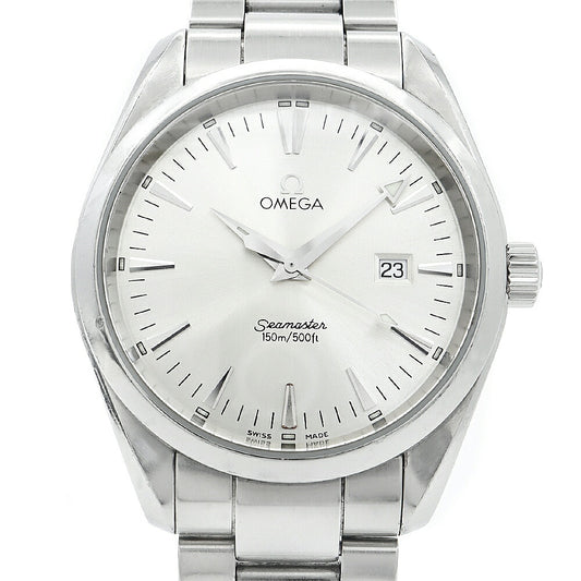 電池交換済 OMEGA オメガ シーマスター アクアテラ 2517.30 デイト 150m防水 シルバー SS ステンレス メンズ クォーツ【6ヶ月保証】【腕時計】【中古】
