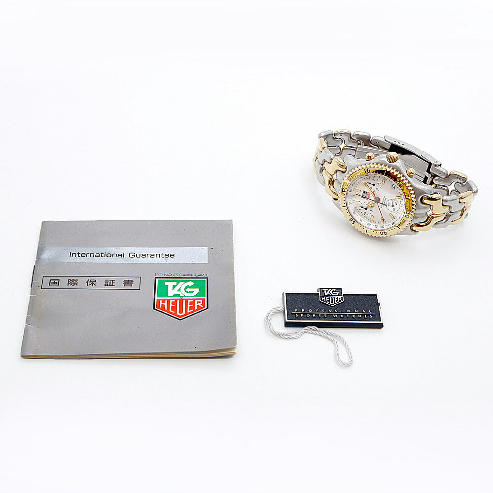 電池交換済 TAG Heuer タグホイヤー S/el セル プロフェッショナル クロノグラフ CG1120-0 デイト 200m防水 白 ホワイト SS ステンレス メンズ クォーツ【6ヶ月保証】【腕時計】【中古】