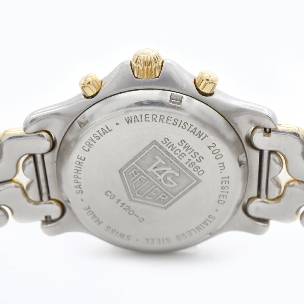 電池交換済 TAG Heuer タグホイヤー S/el セル プロフェッショナル クロノグラフ CG1120-0 デイト 200m防水 白 ホワイト SS ステンレス メンズ クォーツ【6ヶ月保証】【腕時計】【中古】