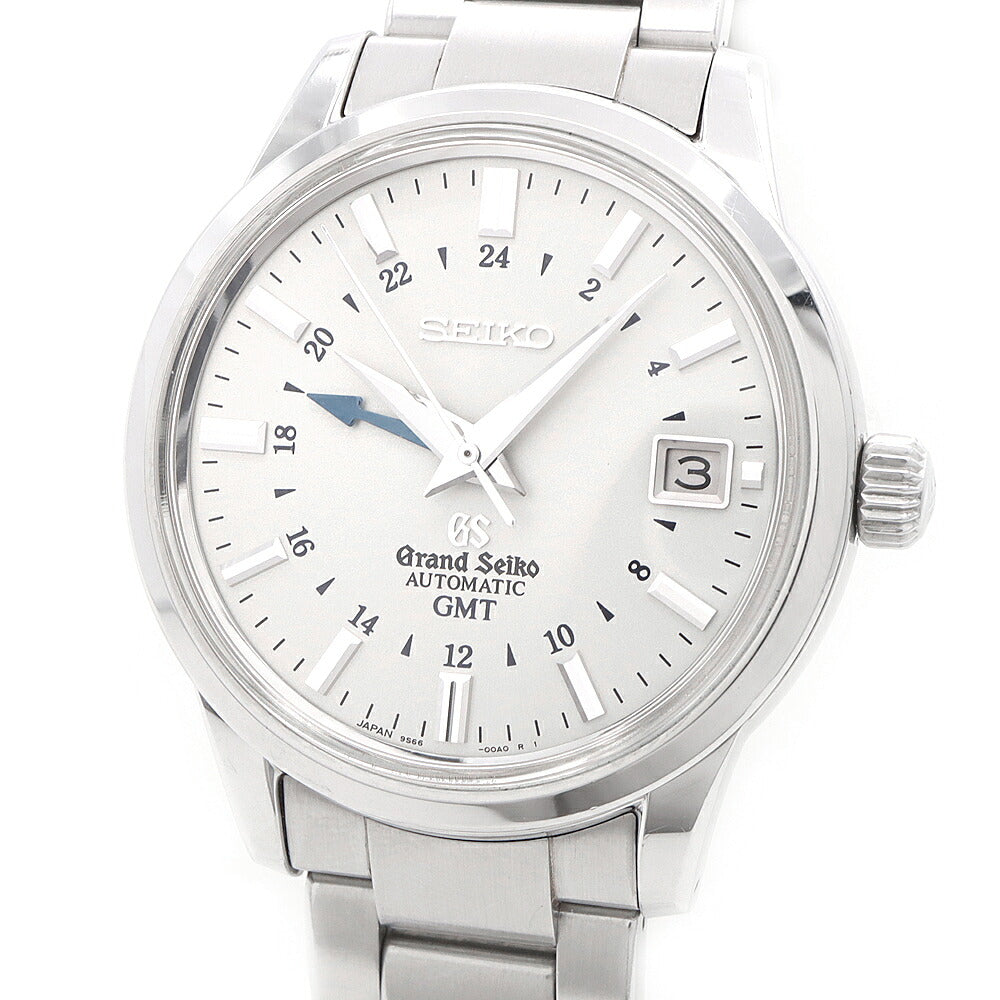 SEIKO セイコー GS グランドセイコー メカニカル GMT 9S66-00A0 SBGM023 デイト 裏スケ シルバー SS ステンレス メンズ 自動巻き【6ヶ月保証】【腕時計】【中古】