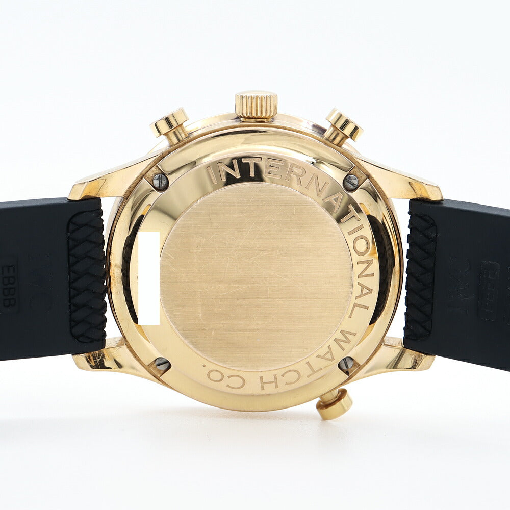 IWC インターナショナルウォッチカンパニー ポルトギーゼ クロノグラフ ラトラパンテ IW371204 スプリットセコンド シルバー K18YG イエローゴールド 純正ラバーベルト 純正尾錠 メンズ 手巻き【6ヶ月保証】【腕時計】【中古】