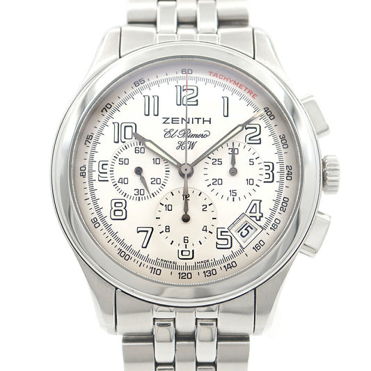 ZENITH ゼニス クラス エルプリメロ 02.0500.420/04 クロノグラフ デイト 100m防水 裏スケ 黒 ブラック SS ステンレス メンズ 手巻き【6ヶ月保証】【腕時計】【中古】