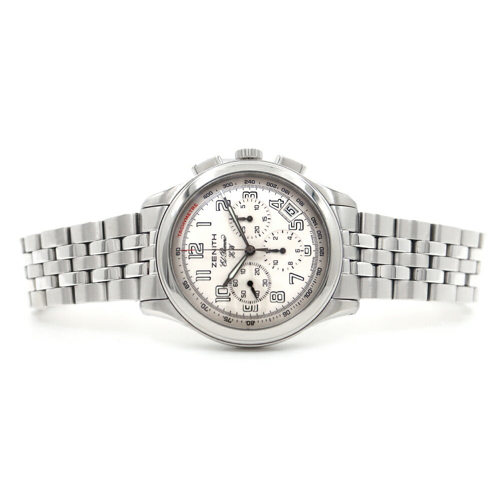 ZENITH ゼニス クラス エルプリメロ 02.0500.420/04 クロノグラフ デイト 100m防水 裏スケ 黒 ブラック SS ステンレス メンズ 手巻き【6ヶ月保証】【腕時計】【中古】