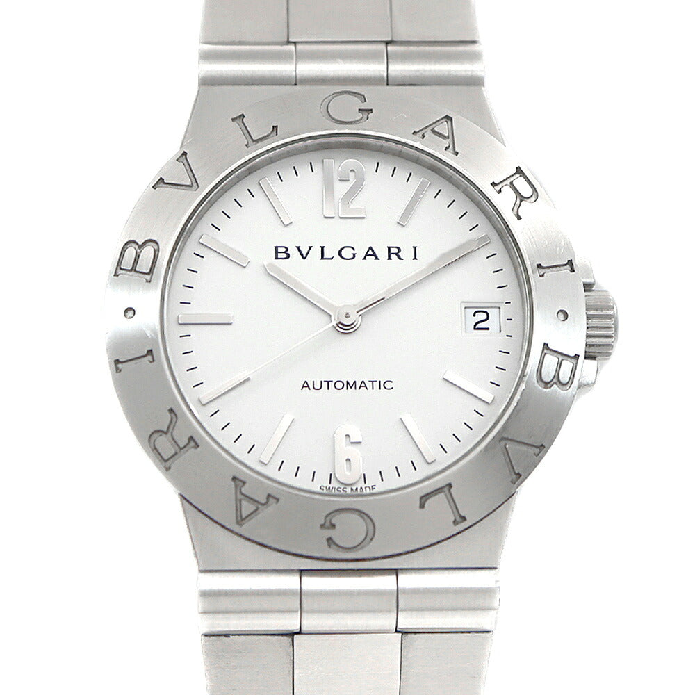 BVLGARI ブルガリ ディアゴノ スポーツ LCV35S デイト 白 ホワイト SS ステンレス メンズ 自動巻き【6ヶ月保証】【腕時計】【中古】