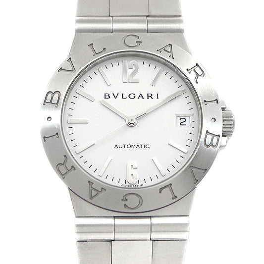 BVLGARI ブルガリ ディアゴノ スポーツ LCV35S デイト 白 ホワイト SS ステンレス メンズ 自動巻き【6ヶ月保証】【腕時計】【中古】