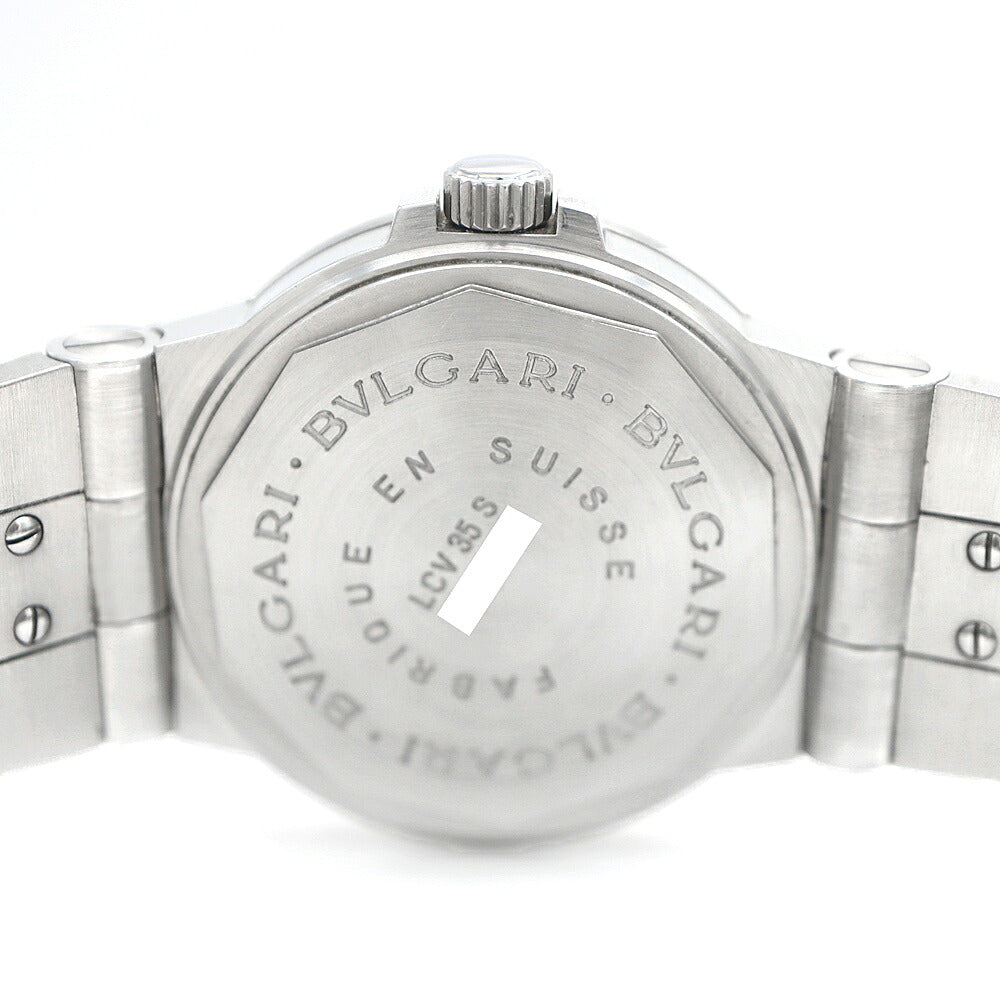 BVLGARI ブルガリ ディアゴノ スポーツ LCV35S デイト 白 ホワイト SS ステンレス メンズ 自動巻き【6ヶ月保証】【腕時計】【中古】