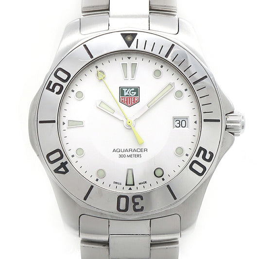 電池交換済 TAG Heuer タグホイヤー アクアレーサー WAB1111 デイト 300m防水 シルバー SS ステンレス メンズ クォーツ【6ヶ月保証】【腕時計】【中古】