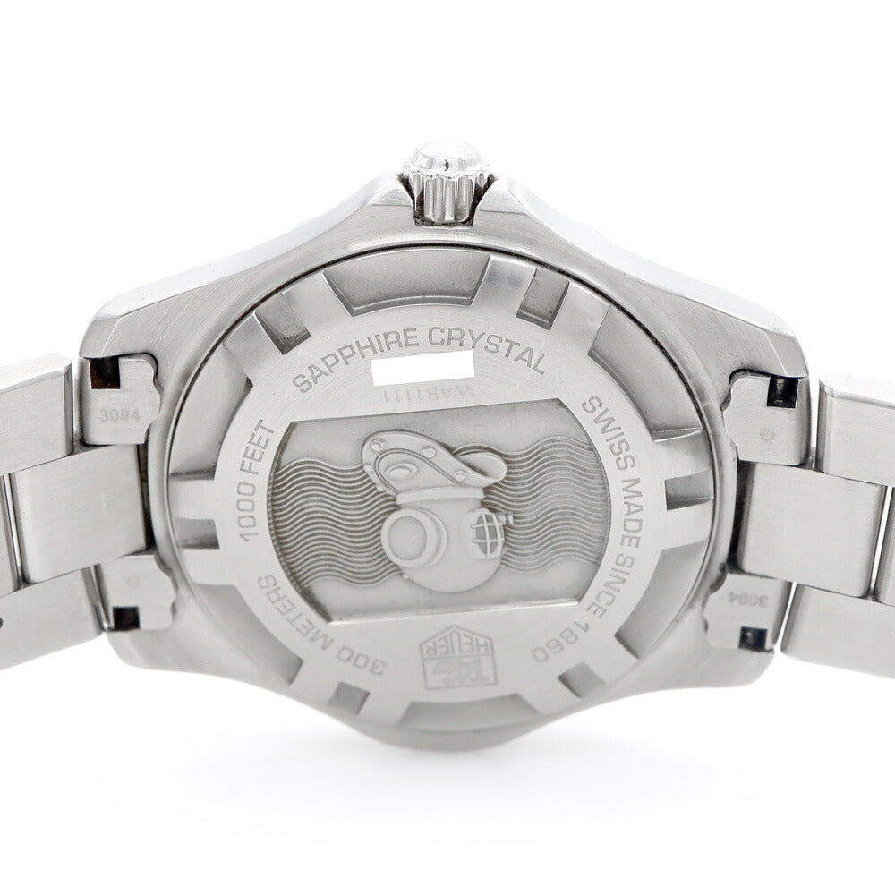 電池交換済 TAG Heuer タグホイヤー アクアレーサー WAB1111 デイト 300m防水 シルバー SS ステンレス メンズ クォーツ【6ヶ月保証】【腕時計】【中古】