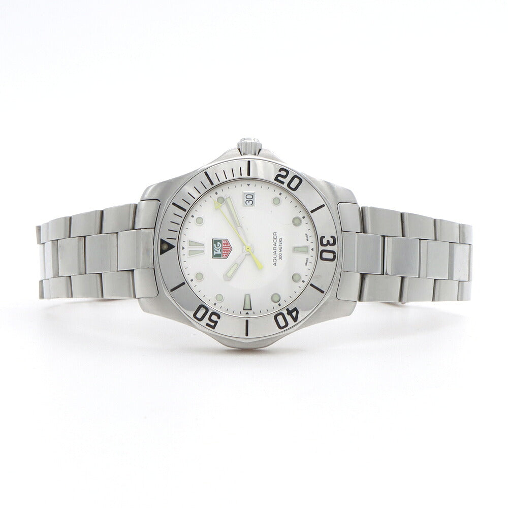 電池交換済 TAG Heuer タグホイヤー アクアレーサー WAB1111 デイト 300m防水 シルバー SS ステンレス メンズ クォーツ【6ヶ月保証】【腕時計】【中古】