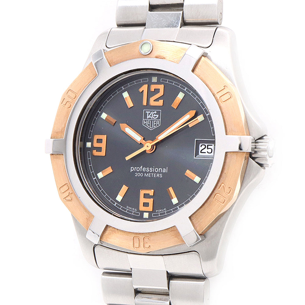 電池交換済 TAG Heuer タグホイヤー 2000 エクスクルーシブ WN1151 BA0311 デイト 200m防水 グレー PGP ピンクゴールド SS ステンレス コンビ メンズ クォーツ【6ヶ月保証】【腕時計】【中古】