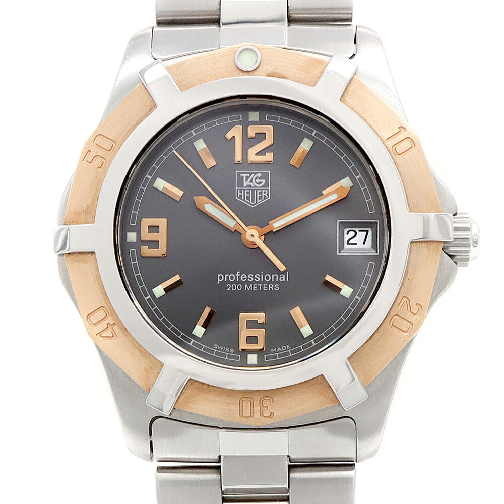 電池交換済 TAG Heuer タグホイヤー 2000 エクスクルーシブ WN1151 BA0311 デイト 200m防水 グレー PGP ピンクゴールド SS ステンレス コンビ メンズ クォーツ【6ヶ月保証】【腕時計】【中古】