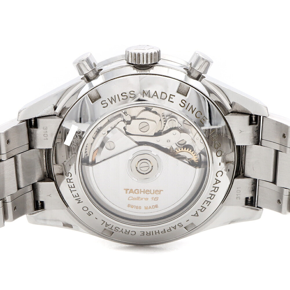 内部点検済 TAG Heuer タグホイヤー カレラ キャリバー16 クロノグラフ CV2015 BA0786 タキメーター デイト 裏スケ 50m防水 青 ブルー SS ステンレス メンズ 自動巻き【6ヶ月保証】【腕時計】【中古】
