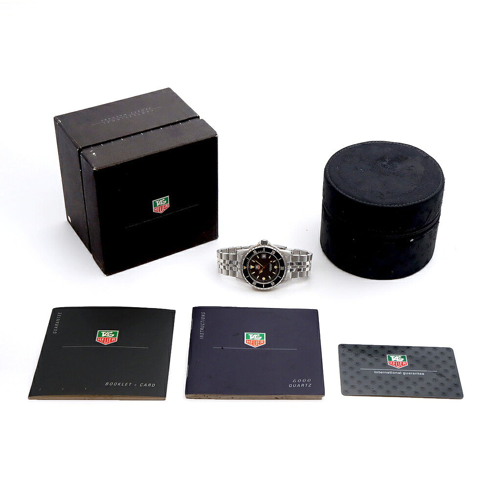 電池交換済 TAG Heuer タグホイヤー プロフェッショナル 1500シリーズ WD1210-D0 デイト 200m防水 黒 ブラック トリチウム SS ステンレス メンズ クォーツ【6ヶ月保証】【腕時計】【中古】