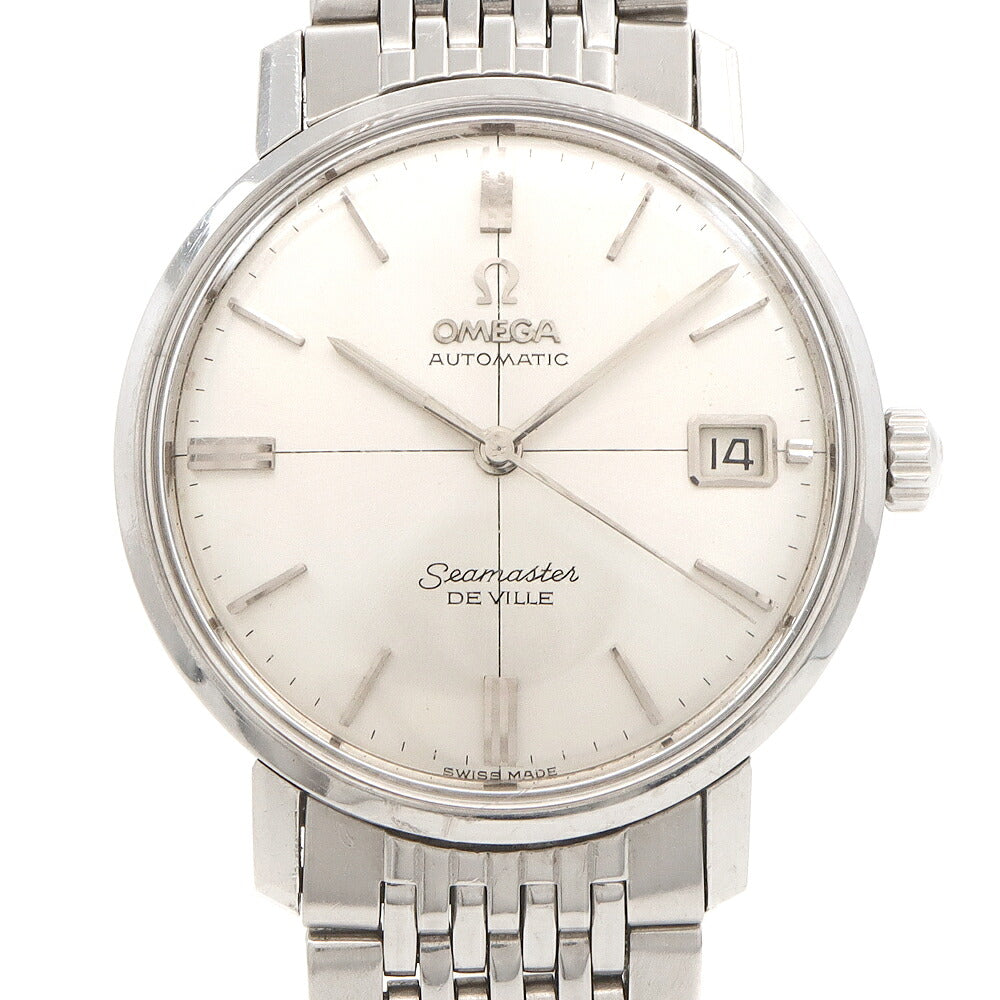 OMEGA オメガ シーマスター DeVille デビル クロスライン 166.020 Cal.562 24石 デイト シルバー SS ステンレス メンズ 自動巻き アンティーク ヴィンテージ デヴィル【腕時計】【中古】