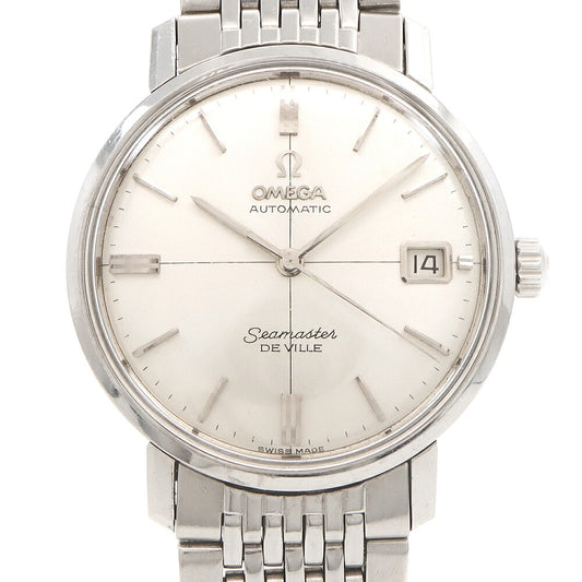 OMEGA オメガ シーマスター DeVille デビル クロスライン 166.020 Cal.562 24石 デイト シルバー SS ステンレス メンズ 自動巻き アンティーク ヴィンテージ デヴィル【腕時計】【中古】