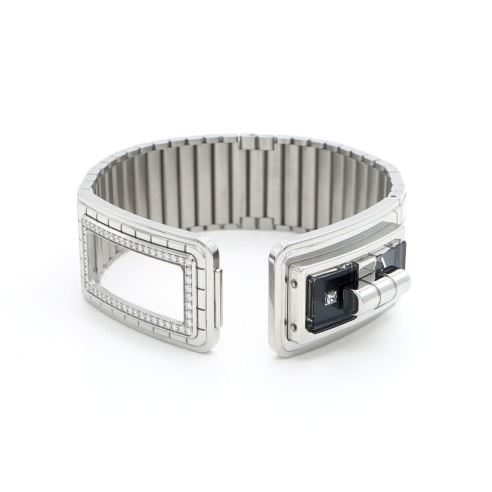 電池交換済 CHANEL シャネル コードココ ダイヤベゼル H5145 純正ダイヤモンド 30m防水 黒 ブラック SS ステンレス レディース クォーツ【6ヶ月保証】【腕時計】【中古】