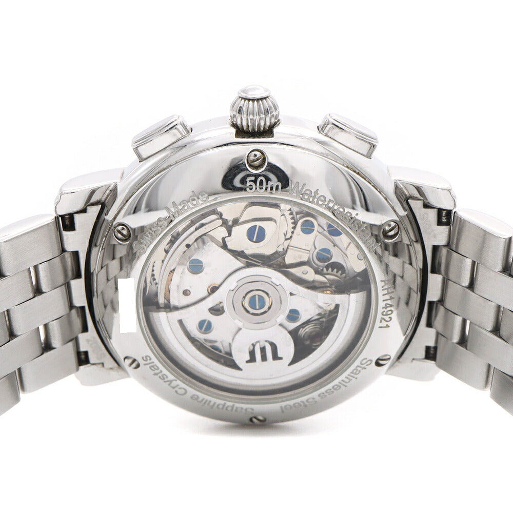 MAURICE LACROIX モーリスラクロア マスターピース クロノグラフ MP6318-SS002-11E デイデイト 50m防水 裏スケ シルバー SS ステンレス メンズ 自動巻き【6ヶ月保証】【腕時計】【中古】