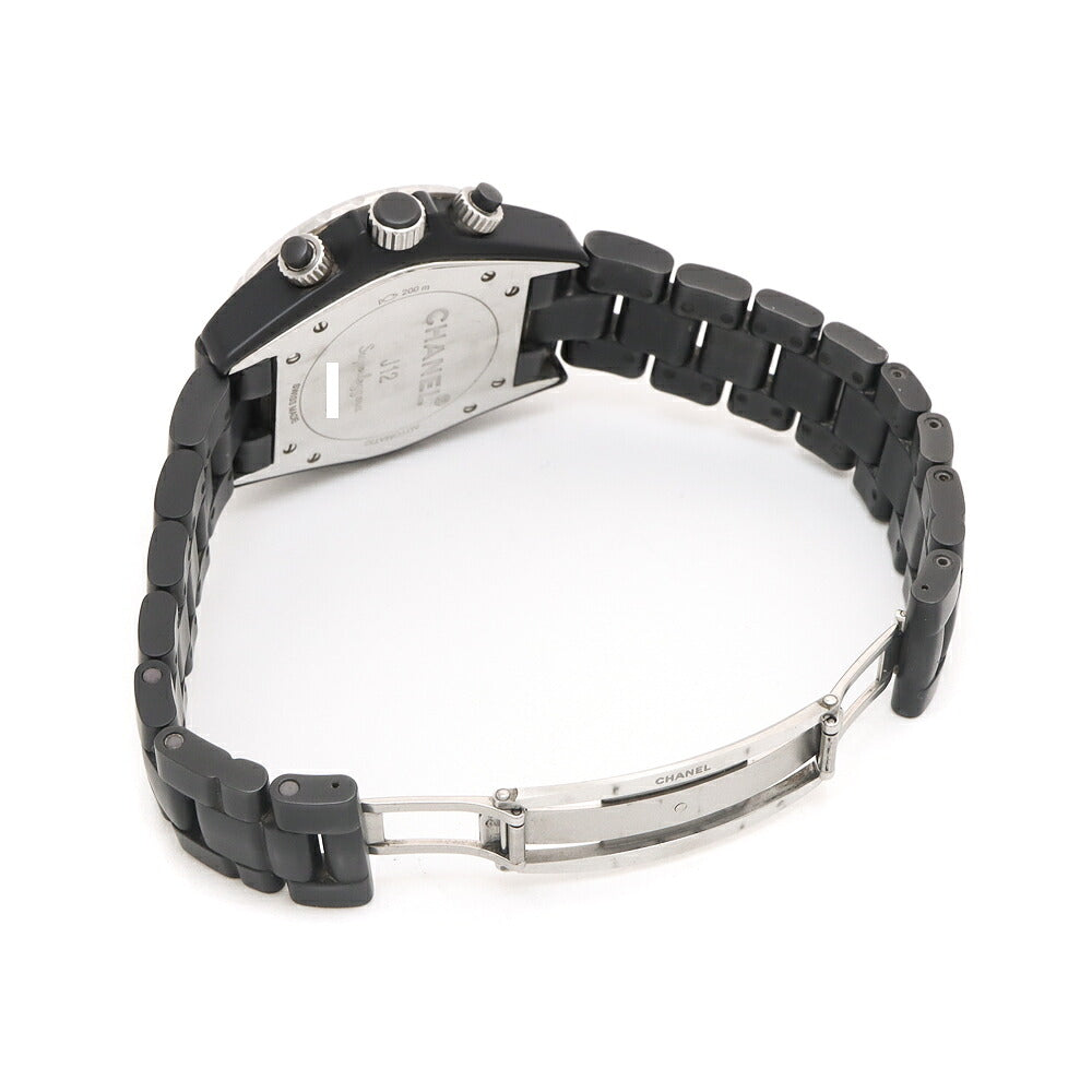 内部点検済 CHANEL シャネル J12 スーパーレッジェーラ 41mm H3409 クロノグラフ 200m防水 デイト 黒 ブラック CE セラミック SS ステンレス メンズ 自動巻き【6ヶ月保証】【腕時計】【中古】