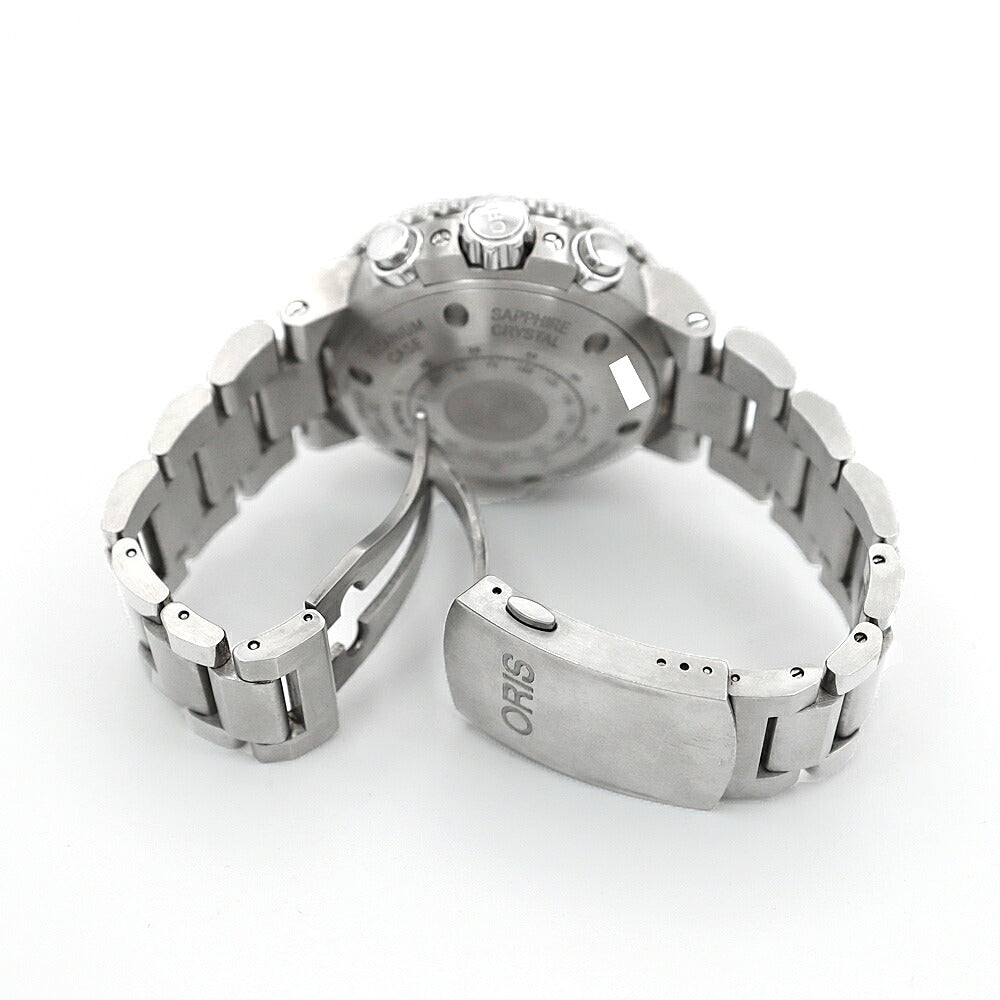 ORIS オリス アクイス クロノグラフ  01 674 7655 7253-07 8 26 75PEB 500ｍ防水 デイト グレー Ti チタン メンズ 自動巻き【6ヶ月保証】【腕時計】【中古】