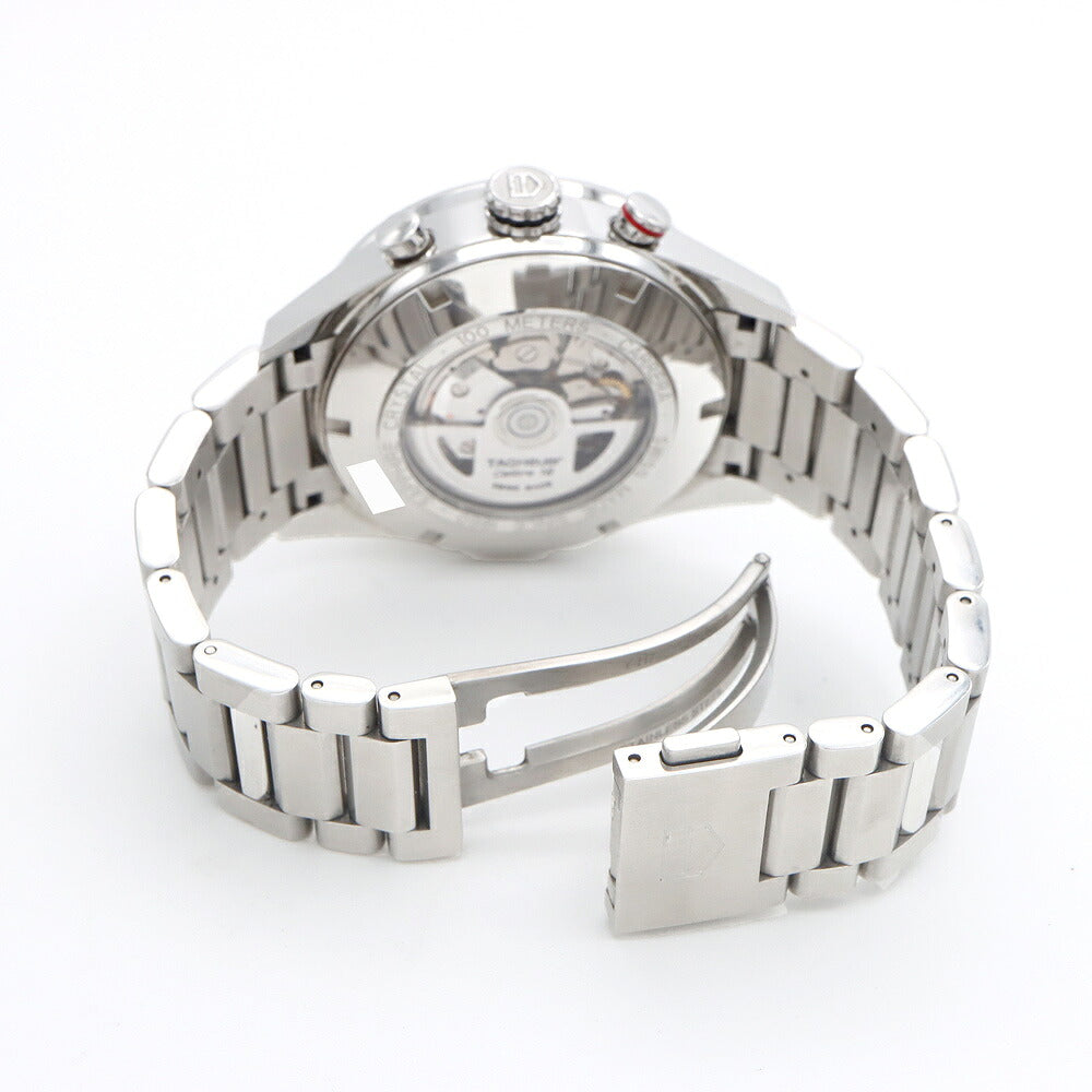内部点検済 TAG Heuer タグホイヤー カレラ キャリバー16 クロノグラフ CV2A1V 裏スケ 100ｍ防水 タキメーター デイデイト 青 ブルー CE セラミック SS ステンレス メンズ 自動巻き【6ヶ月保証】【腕時計】【中古】